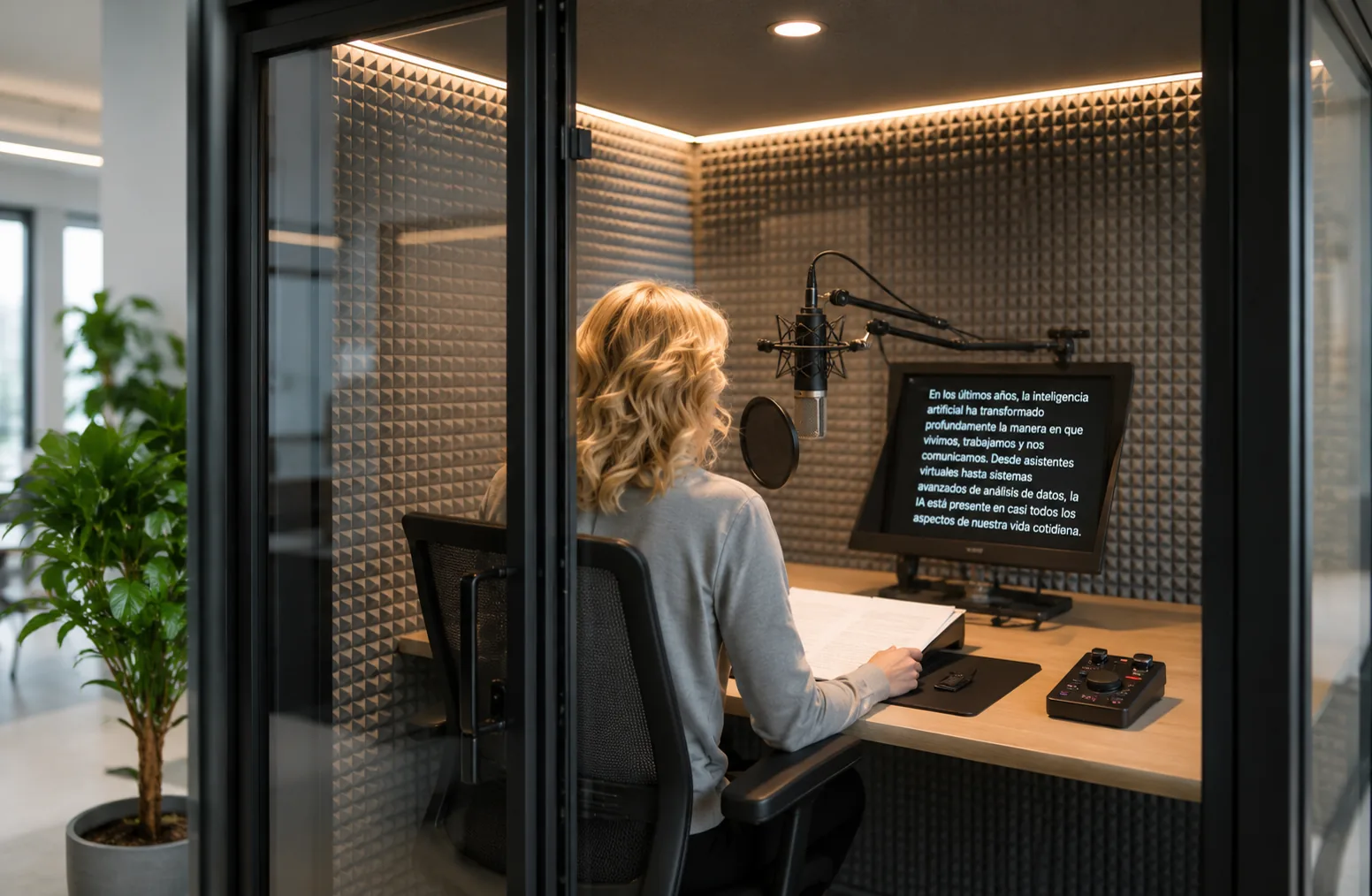 Cabina para locución y grabación multilingüe